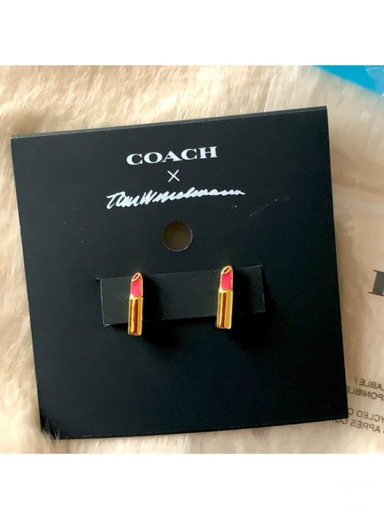 Coach Jewelry - NEW! COACH x Tom Wesselman Lipstick Stud Earrings New with Tags GORGEOUS